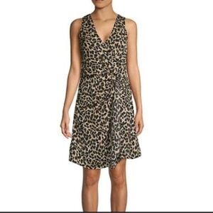 Ava & Aiden Leopard Asymmetrical Fit and Flare Dress